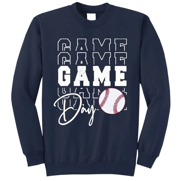 Game Day Vibes Baseball Girl Mom Baseball Life Tall Sweatshirt