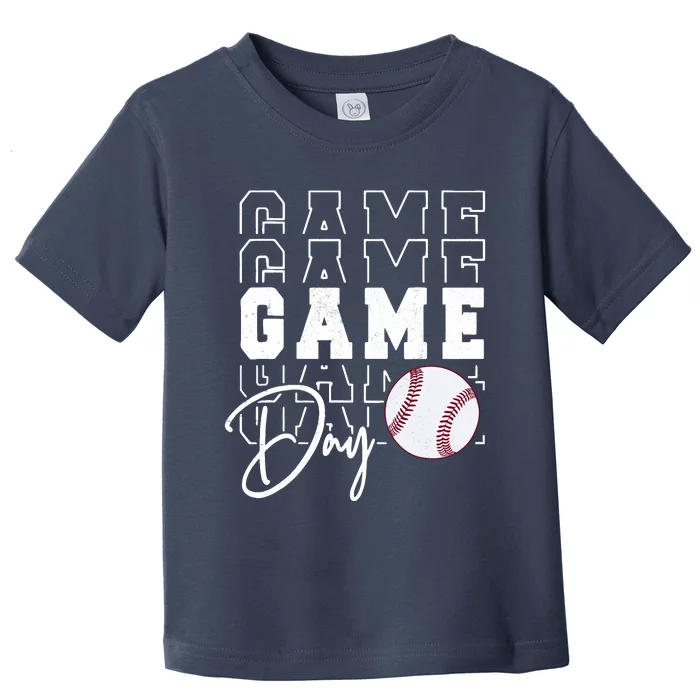 Game Day Vibes Baseball Girl Mom Baseball Life Toddler T-Shirt