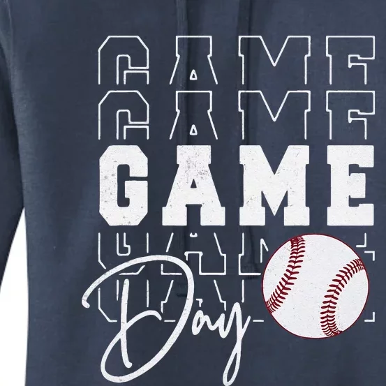 Game Day Vibes Baseball Girl Mom Baseball Life Women's Pullover Hoodie