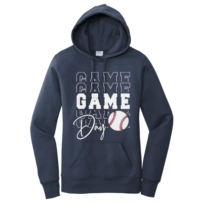 Game Day Vibes Baseball Girl Mom Baseball Life Women's Pullover Hoodie