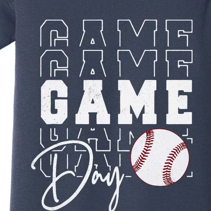 Game Day Vibes Baseball Girl Mom Baseball Life Baby Bodysuit