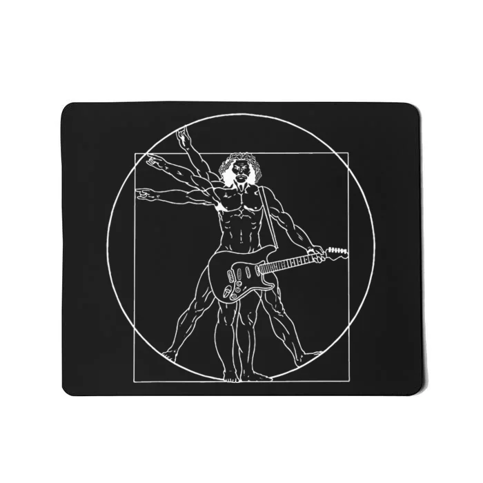 Guitar Da Vinci Vitruvian Man Guitar Player Musicians Mousepad