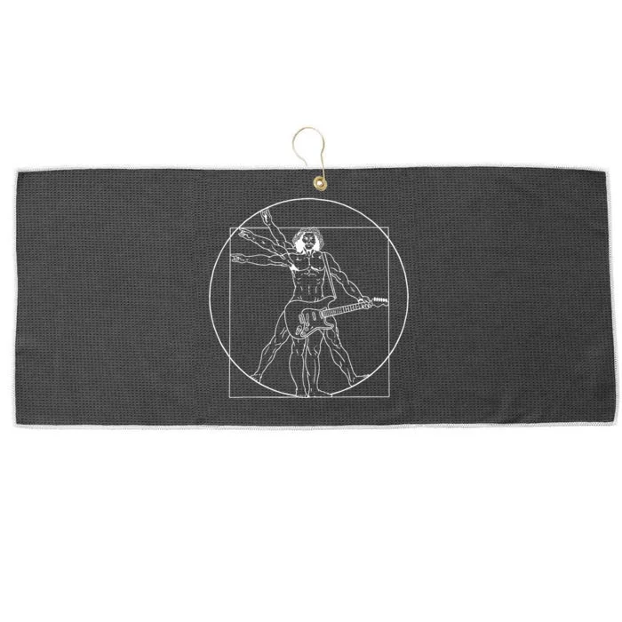 Guitar Da Vinci Vitruvian Man Guitar Player Musicians Large Microfiber Waffle Golf Towel