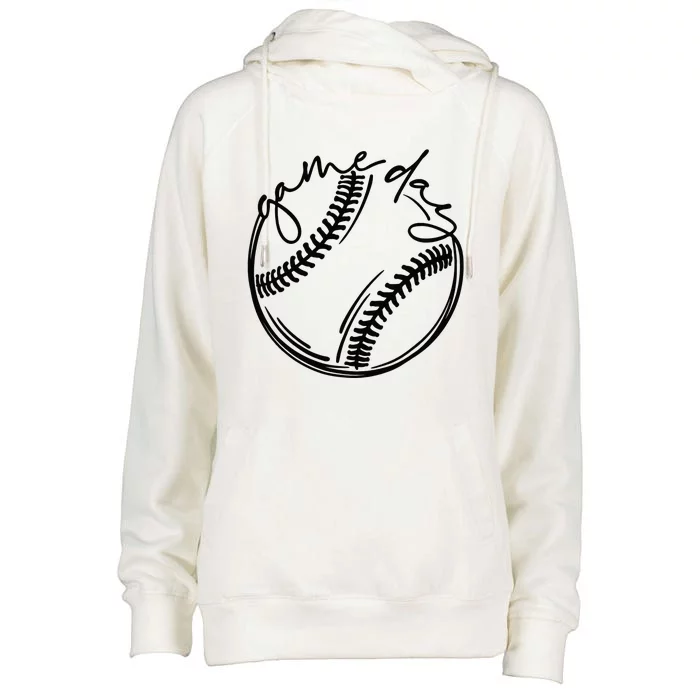 Game Day Vibes Softball Season Baseball Season Gamer Womens Funnel Neck Pullover Hood