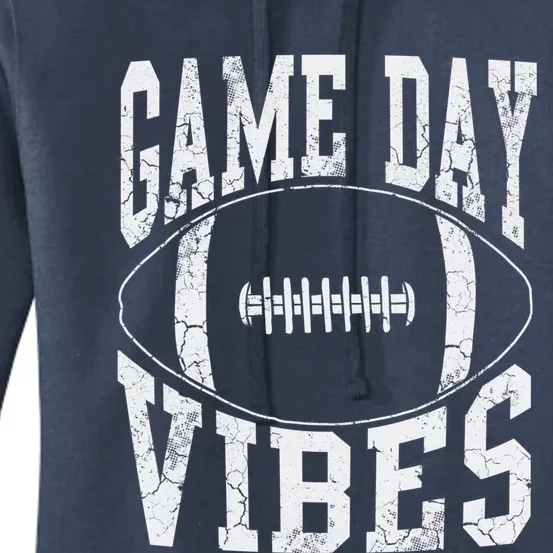 Game Day Vibes Silver Football Apparel Gift Women's Pullover Hoodie