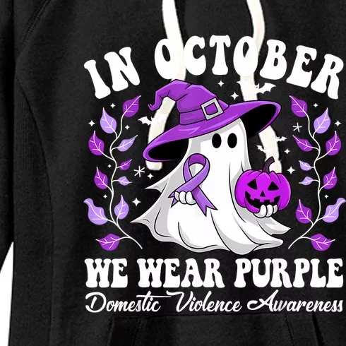 Groovy Domestic Violence Awareness Women Support Squad Women's Fleece Hoodie