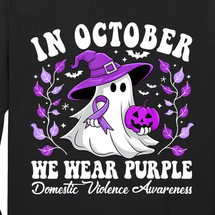 Groovy Domestic Violence Awareness Women Support Squad Tall Long Sleeve T-Shirt