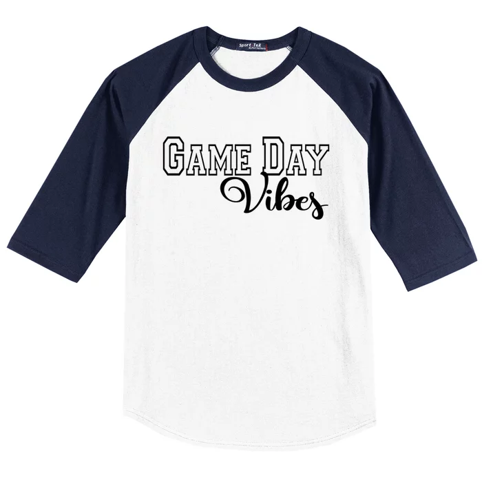 Game Day Vibes Baseball Basketball Soccer Sports Mom Gameday Gift Baseball Sleeve Shirt