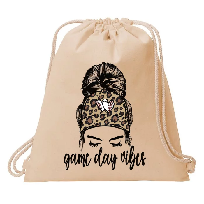 Game Day Vibes Baseball Game Day Gift Drawstring Bag