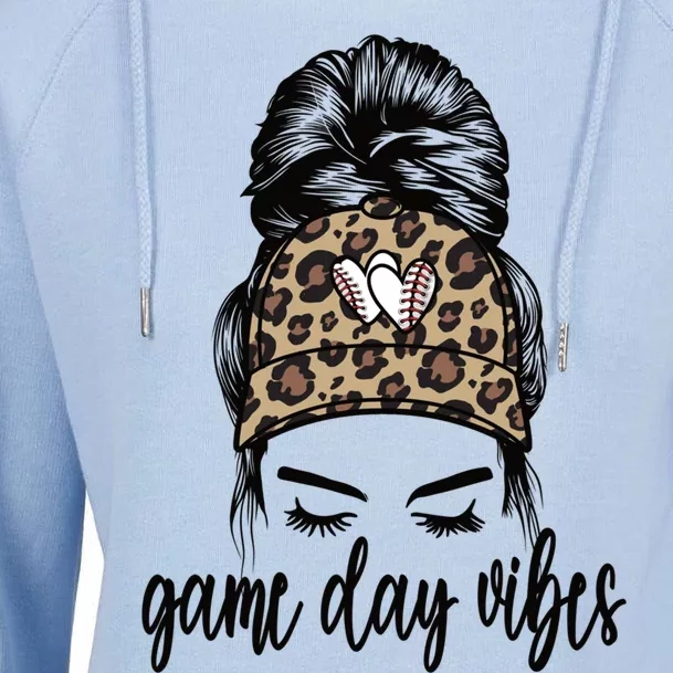 Game Day Vibes Baseball Game Day Gift Womens Funnel Neck Pullover Hood