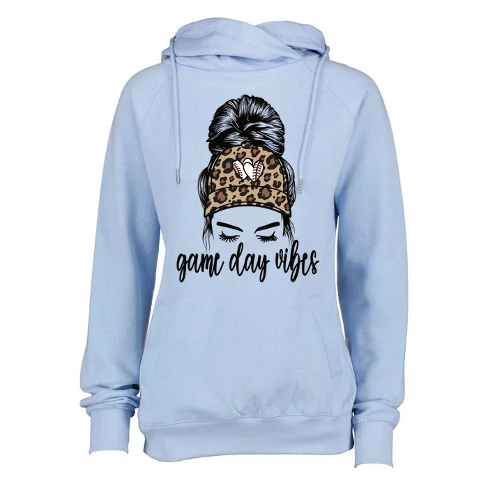 Game Day Vibes Baseball Game Day Gift Womens Funnel Neck Pullover Hood