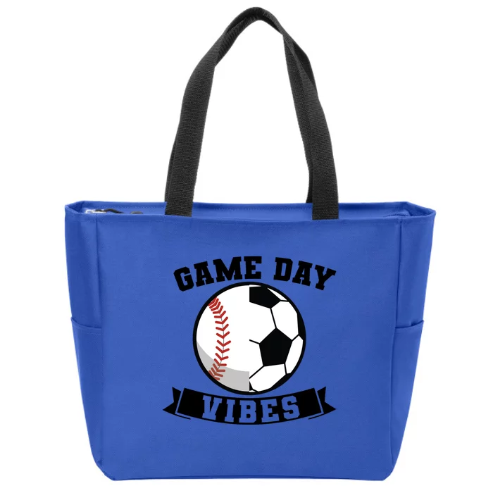 Game Day Vibes Baseball Gift Zip Tote Bag