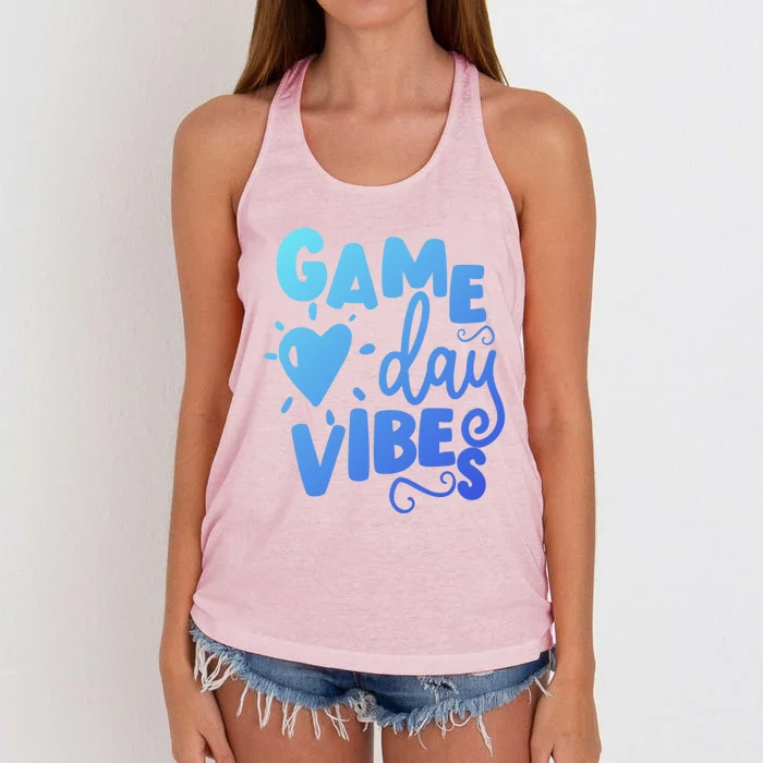 Game Day Vibes Inspirational Baseball Player Game Fan Cute Gift Women's Knotted Racerback Tank