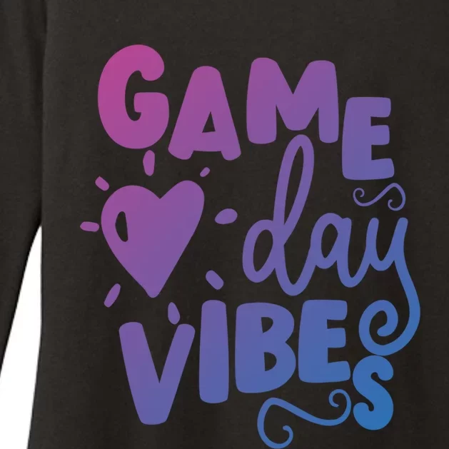 Game Day Vibes Inspirational Baseball Player Game Fan Cute Gift Womens CVC Long Sleeve Shirt