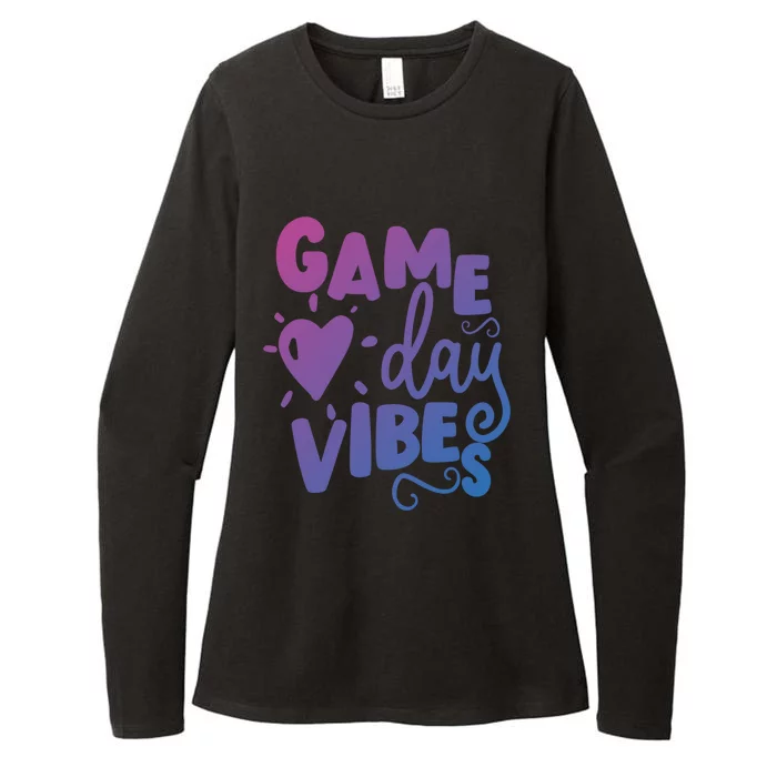 Game Day Vibes Inspirational Baseball Player Game Fan Cute Gift Womens CVC Long Sleeve Shirt