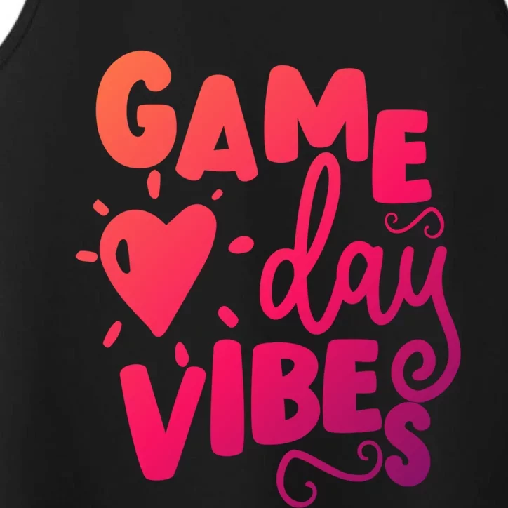 Game Day Vibes Inspirational Baseball Player Game Fan Cute Gift Performance Tank