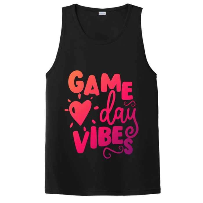 Game Day Vibes Inspirational Baseball Player Game Fan Cute Gift Performance Tank