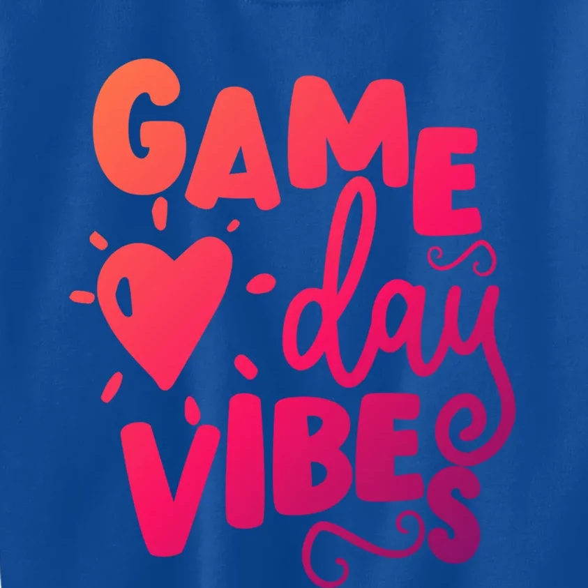 Game Day Vibes Inspirational Baseball Player Game Fan Cute Gift Kids Sweatshirt