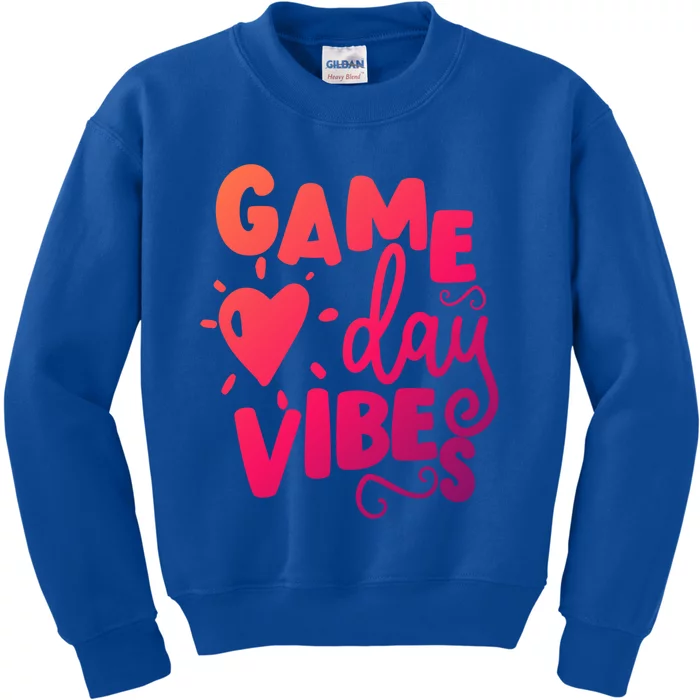 Game Day Vibes Inspirational Baseball Player Game Fan Cute Gift Kids Sweatshirt