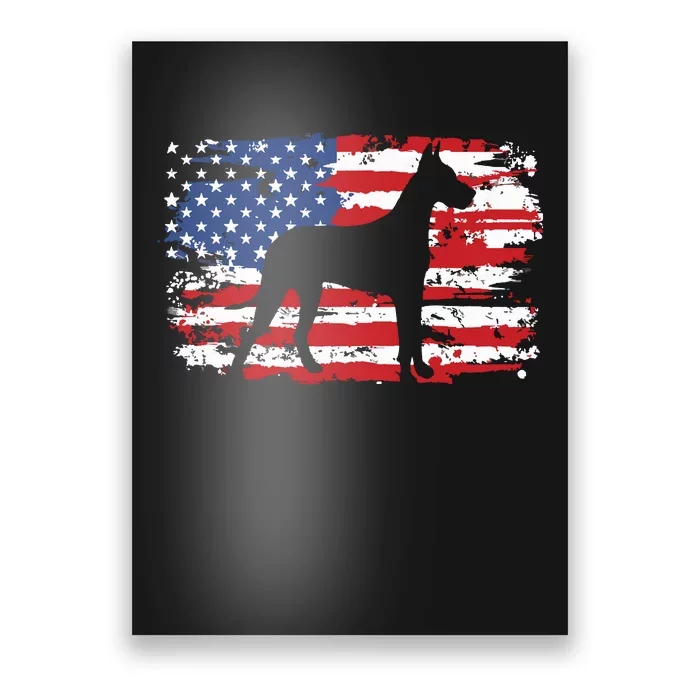 Great Dane Vintage American Flag Poster