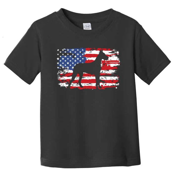 Great Dane Vintage American Flag Toddler T-Shirt