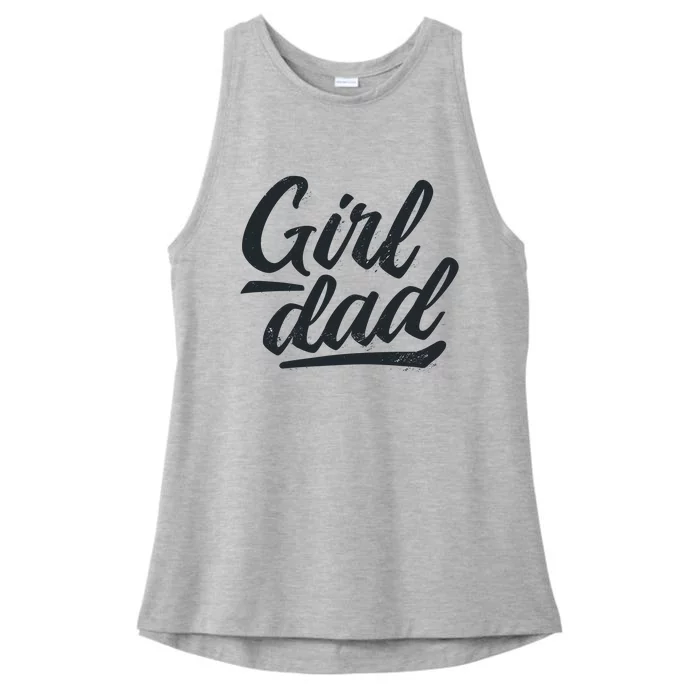 Girl Dad Vintage Gift Ladies Tri-Blend Wicking Tank