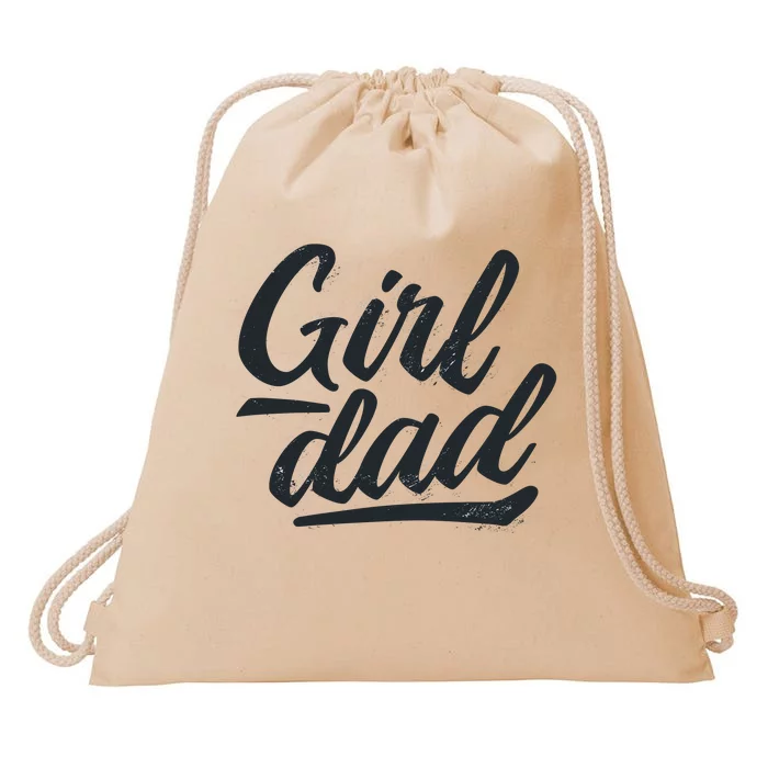 Girl Dad Vintage Gift Drawstring Bag