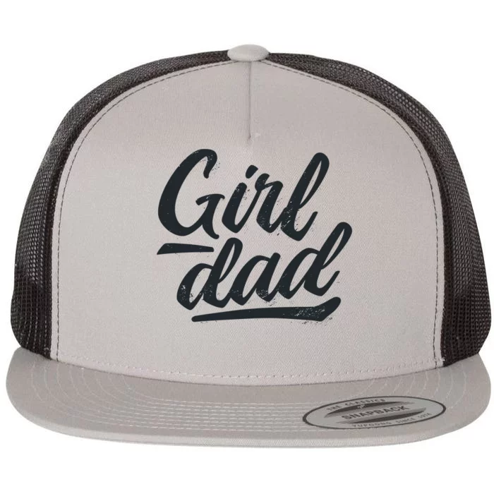 Girl Dad Vintage Gift Flat Bill Trucker Hat