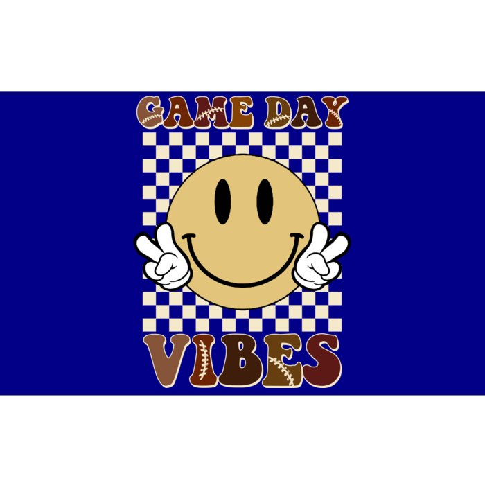 Game Day Vibes Retro Smile Football Bumper Sticker