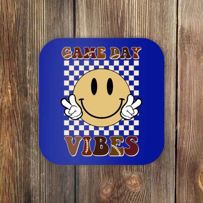 Game Day Vibes Retro Smile Football Coaster