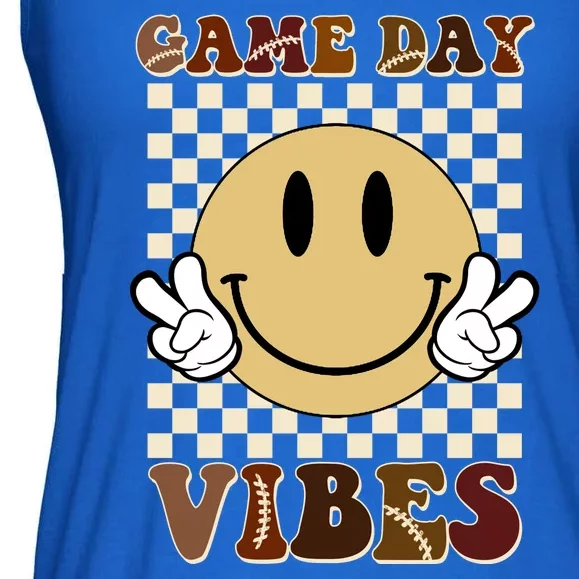 Game Day Vibes Retro Smile Football Ladies Essential Flowy Tank