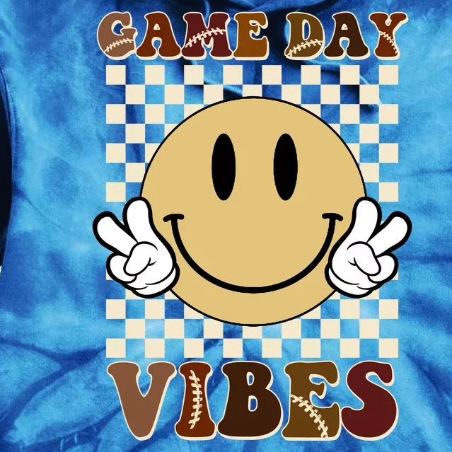 Game Day Vibes Retro Smile Football Tie Dye Hoodie