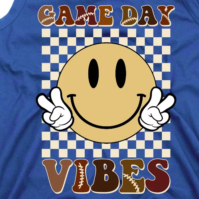 Game Day Vibes Retro Smile Football Tank Top