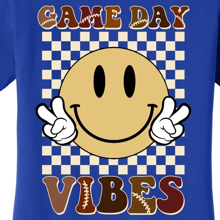 Game Day Vibes Retro Smile Football Women's T-Shirt