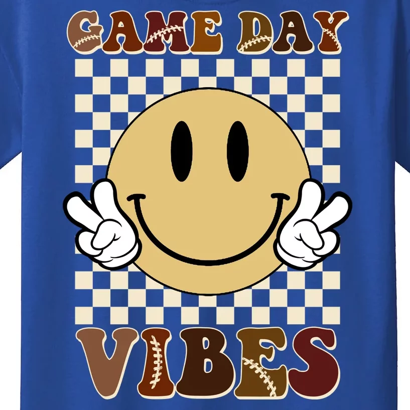 Game Day Vibes Retro Smile Football Kids T-Shirt