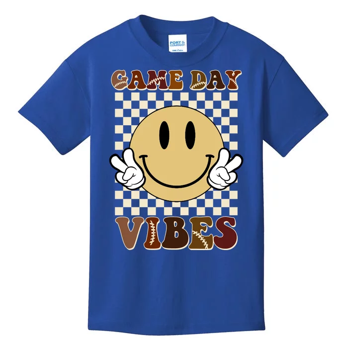 Game Day Vibes Retro Smile Football Kids T-Shirt