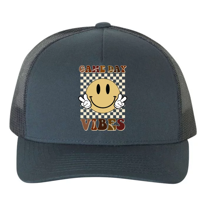 Game Day Vibes Retro Smile Football Yupoong Adult 5-Panel Trucker Hat