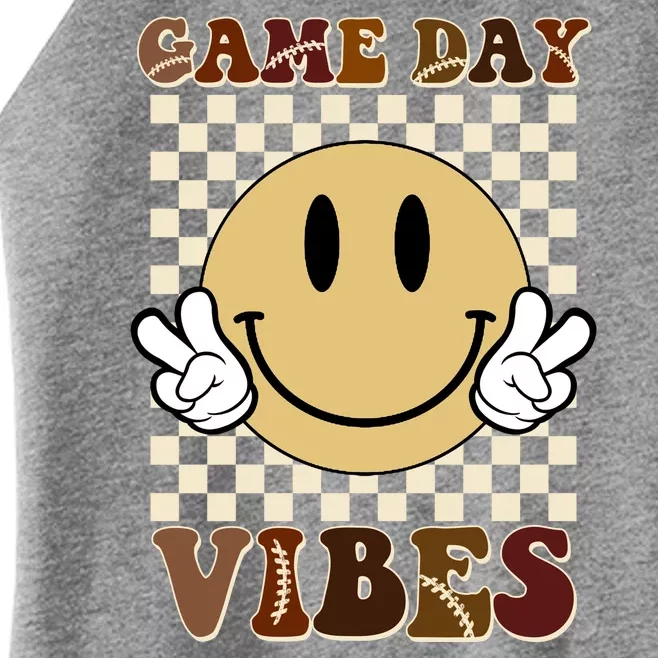 Game Day Vibes Retro Smile Football Women’s Perfect Tri Rocker Tank