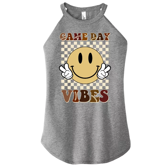 Game Day Vibes Retro Smile Football Women’s Perfect Tri Rocker Tank