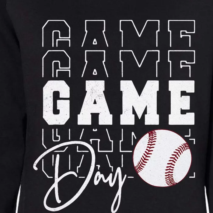 Game Day Vibes Baseball Mom Baseball Life Womens California Wash Sweatshirt