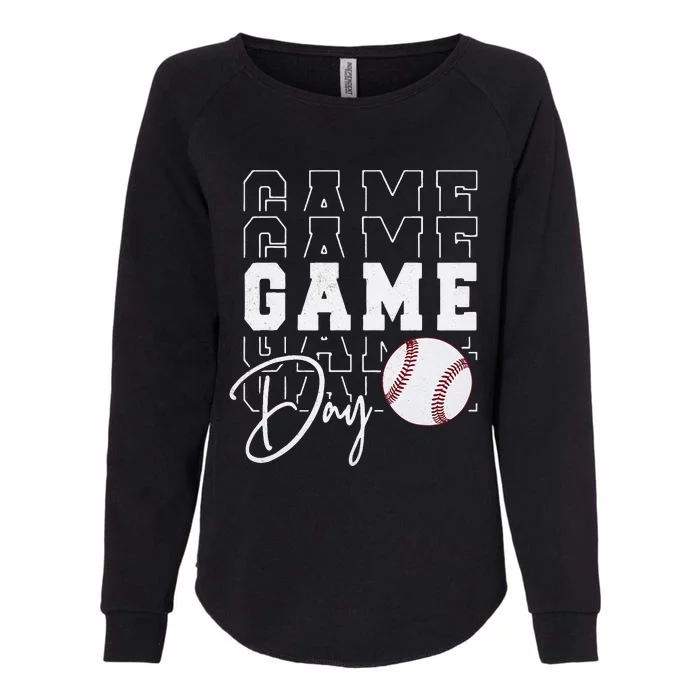 Game Day Vibes Baseball Mom Baseball Life Womens California Wash Sweatshirt