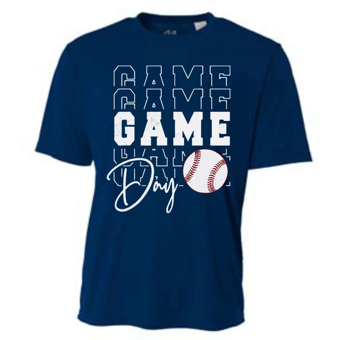 Game Day Vibes Baseball Mom Baseball Life Cooling Performance Crew T-Shirt