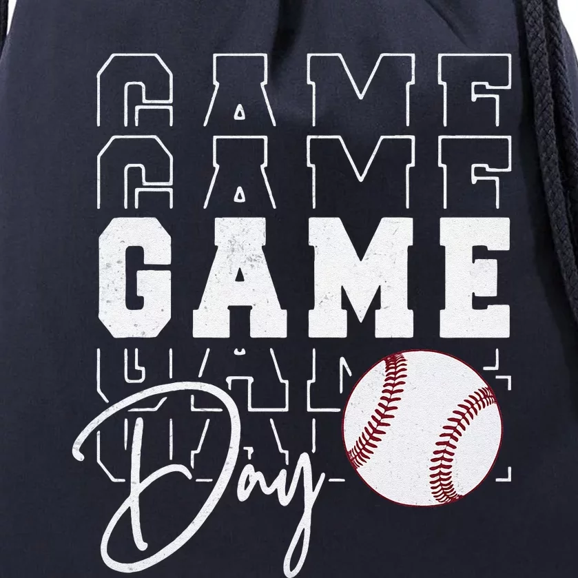 Game Day Vibes Baseball Mom Baseball Life Drawstring Bag