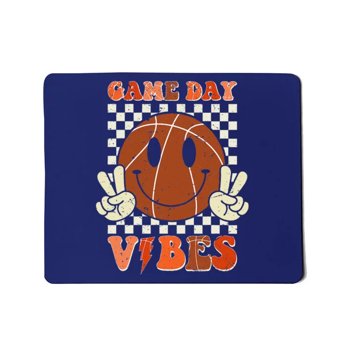 Game Day Vibes Basketball Retro Smile Face Sport Mousepad