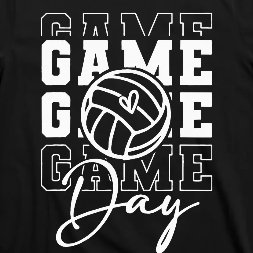 Game Day Volleyball Mom For Womens Game Day Vibes Team Sport T-Shirt