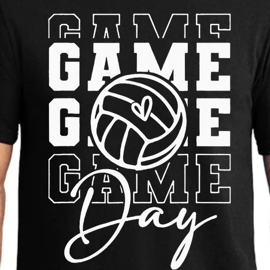 Game Day Volleyball Mom For Womens Game Day Vibes Team Sport Pajama Set