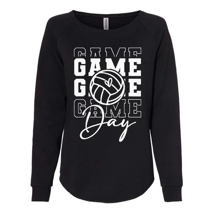 Game Day Volleyball Mom For Womens Game Day Vibes Team Sport Womens California Wash Sweatshirt