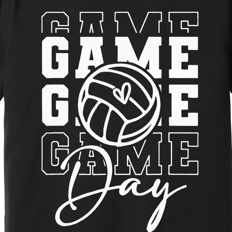 Game Day Volleyball Mom For Womens Game Day Vibes Team Sport Premium T-Shirt