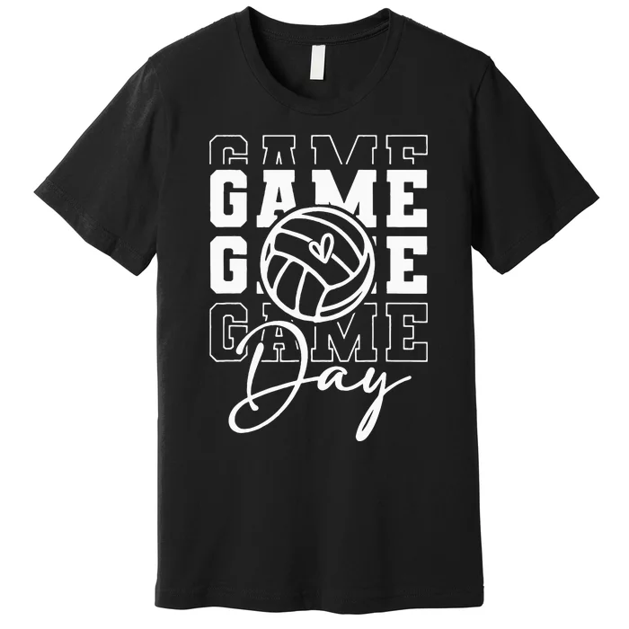 Game Day Volleyball Mom For Womens Game Day Vibes Team Sport Premium T-Shirt