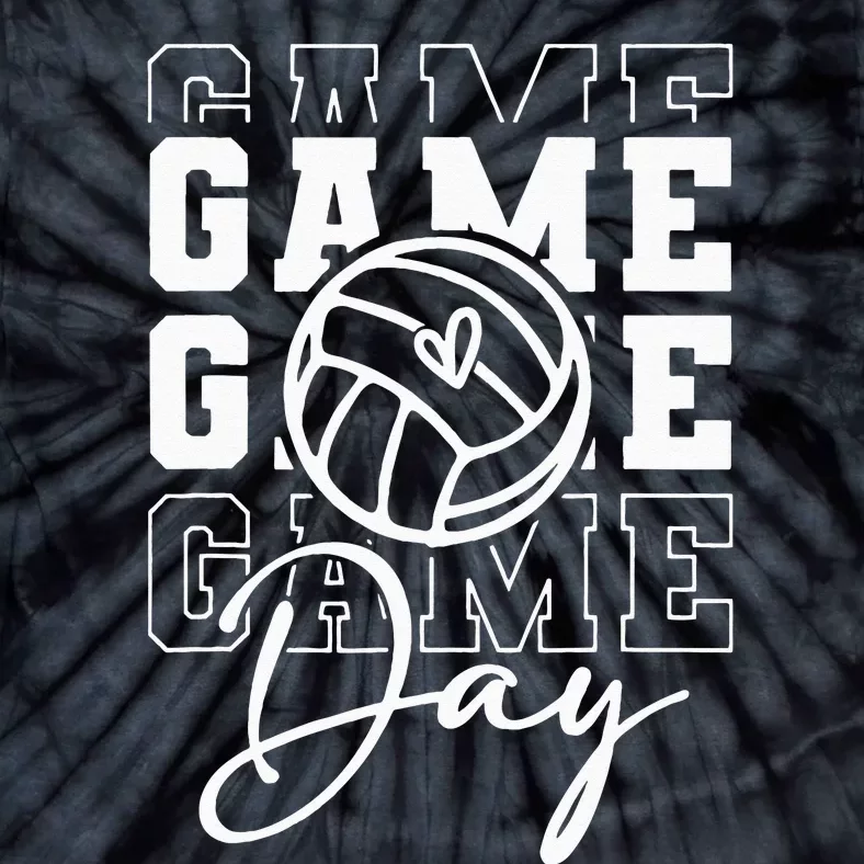 Game Day Volleyball Mom For Womens Game Day Vibes Team Sport Tie-Dye T-Shirt